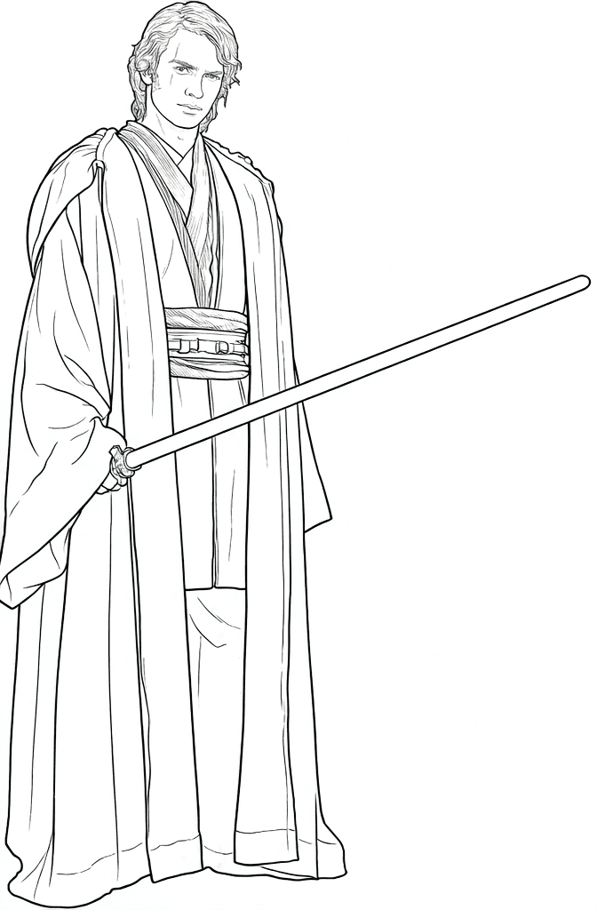 Anakin Skywalker Jedi para colorir