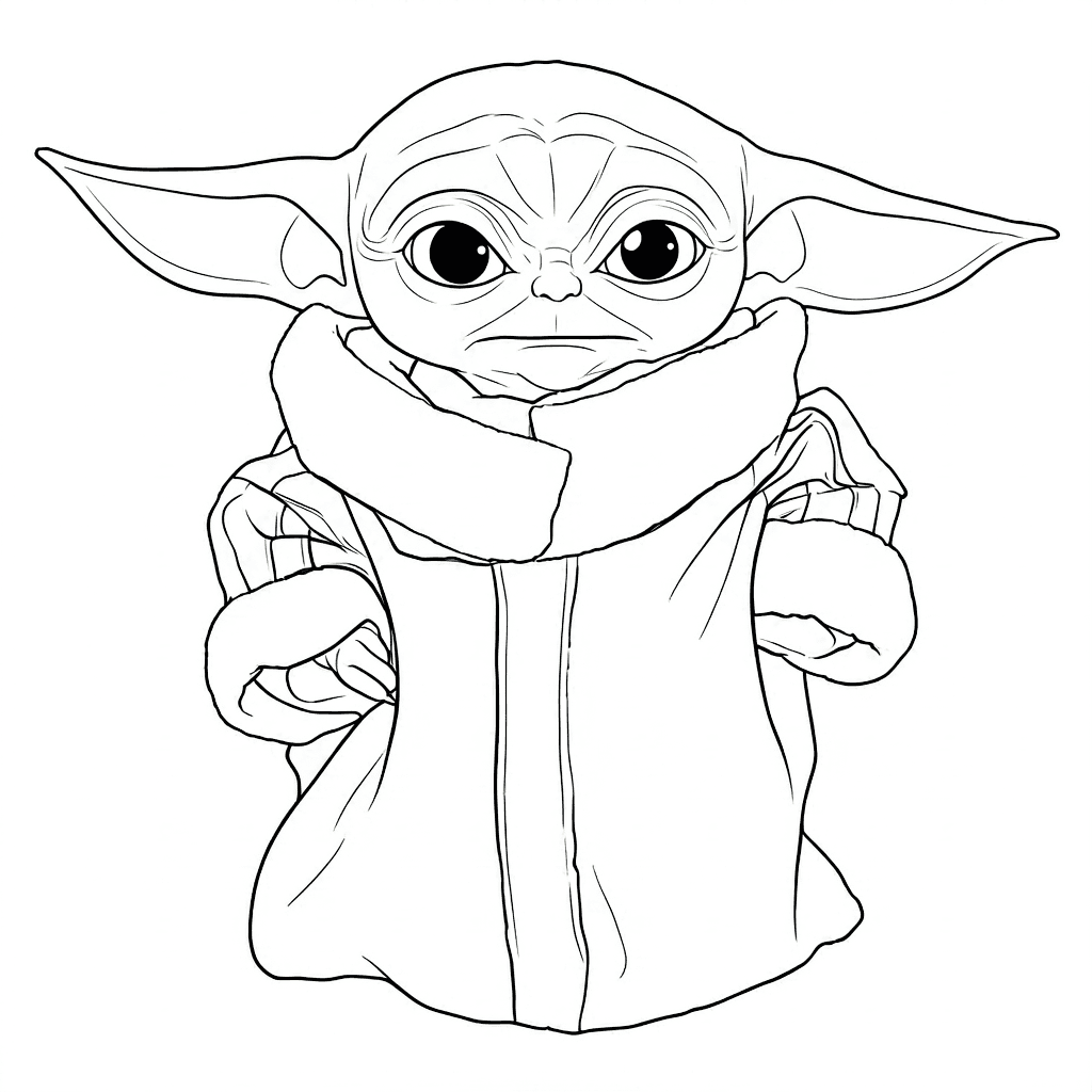 Grogu, o bebê Yoda, para colorir