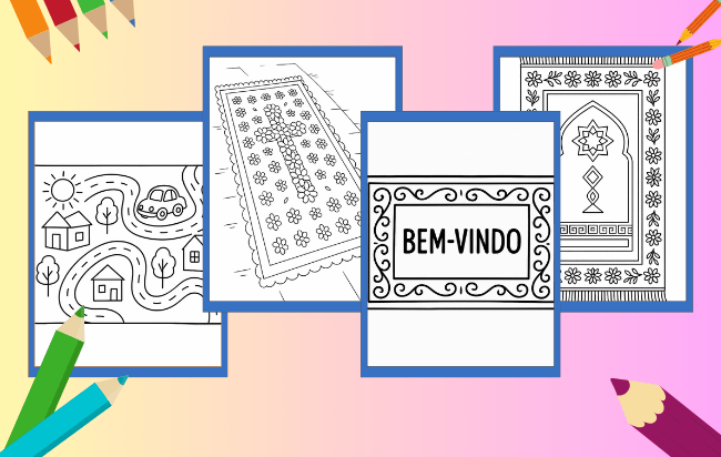 Desenhos de tapete para colorir