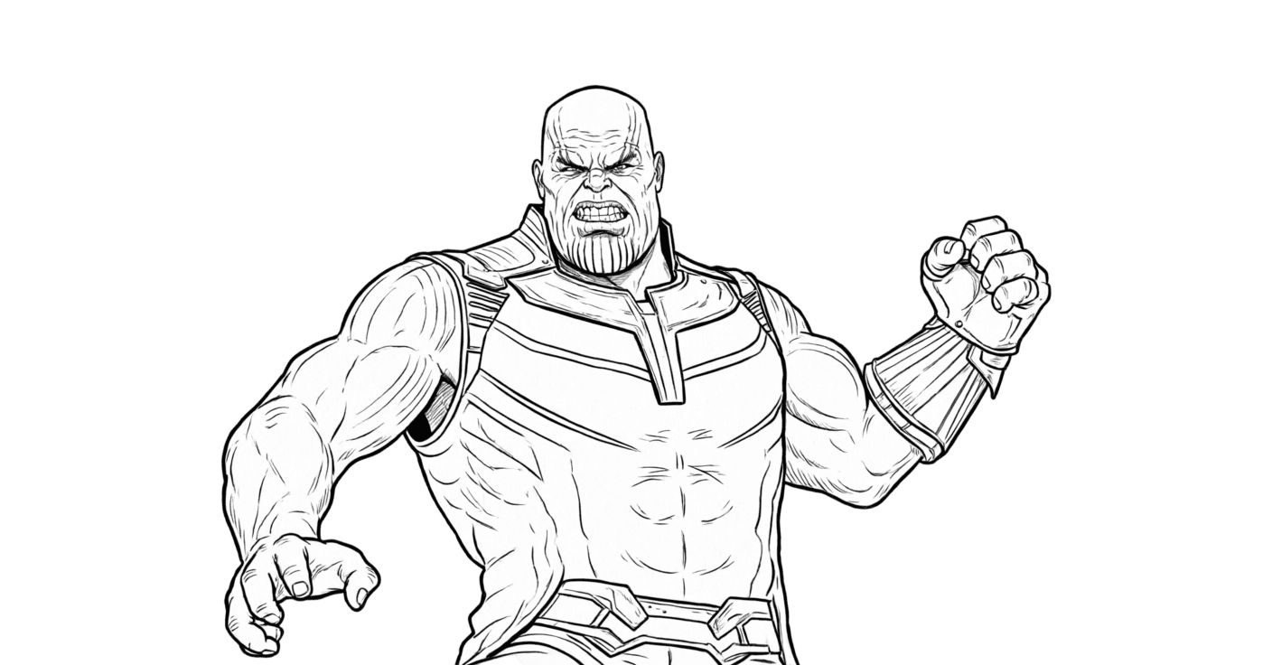 Thanos em ataque para colorir