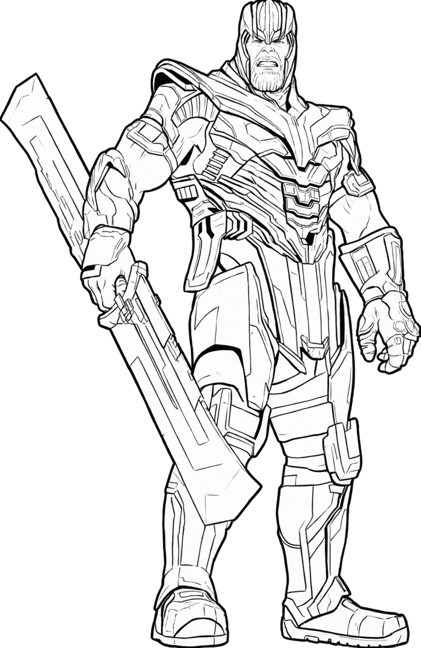 Thanos e espada para colorir
