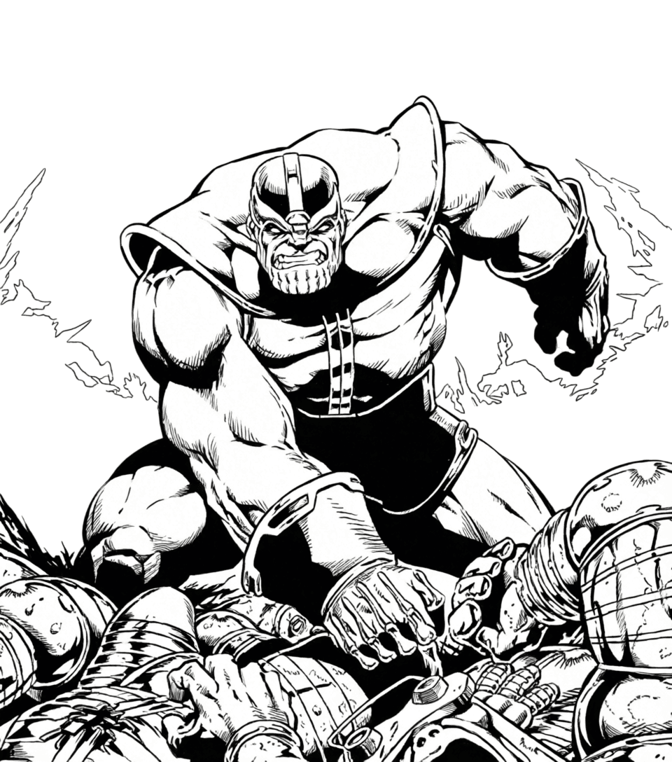 Thanos quadrinhos para colorir
