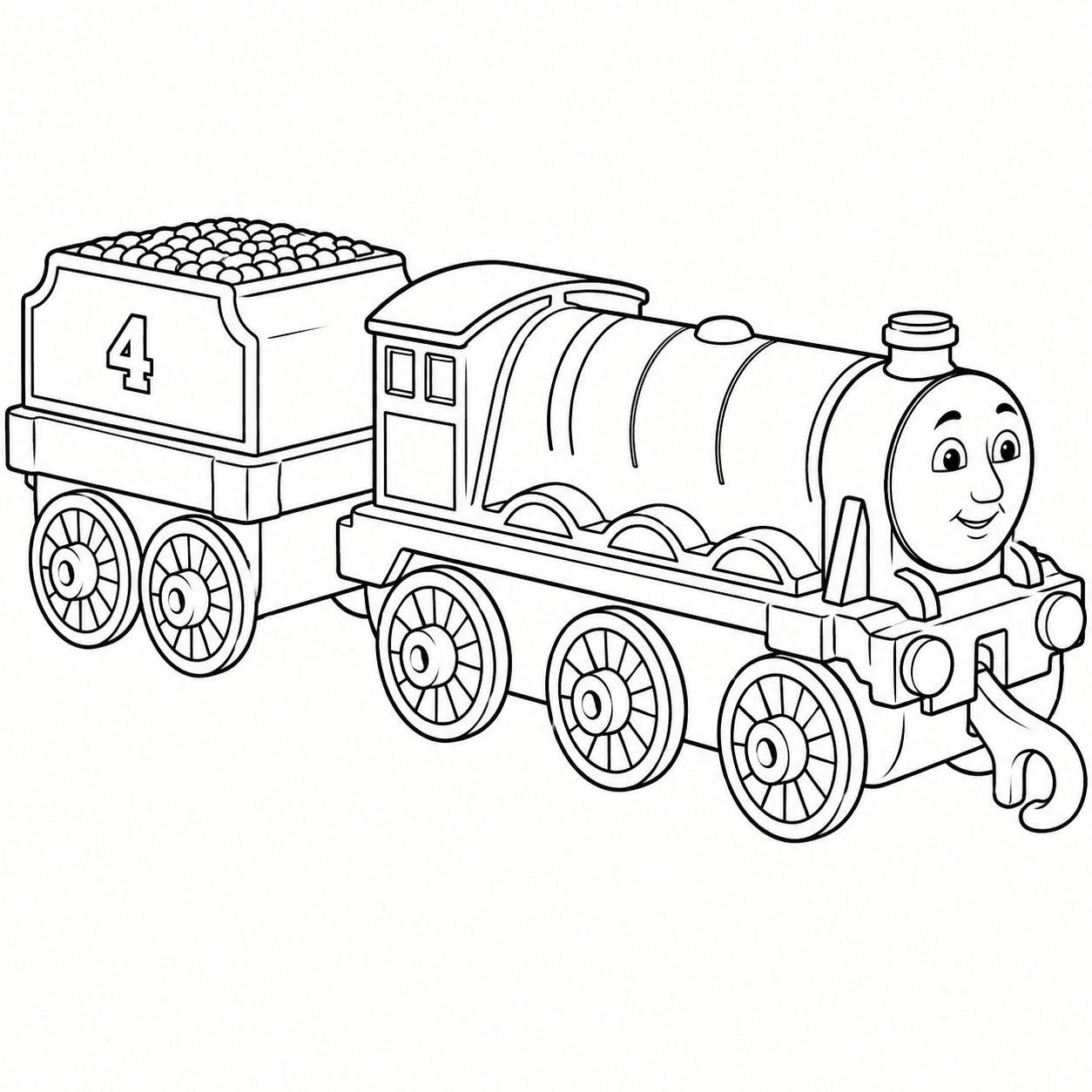 Gordon número 4 de Thomas e Seus Amigos para colorir