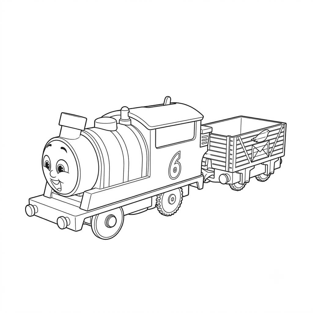 Percy número 6 de Thomas e Seus Amigos para colorir