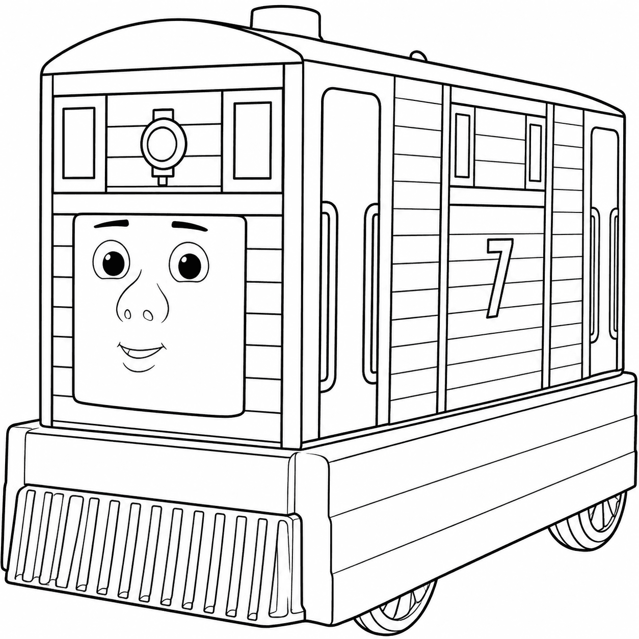 Toby número 7 de Thomas e Seus Amigos para colorir