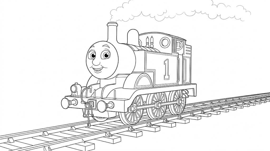 Thomas no trilho para colorir