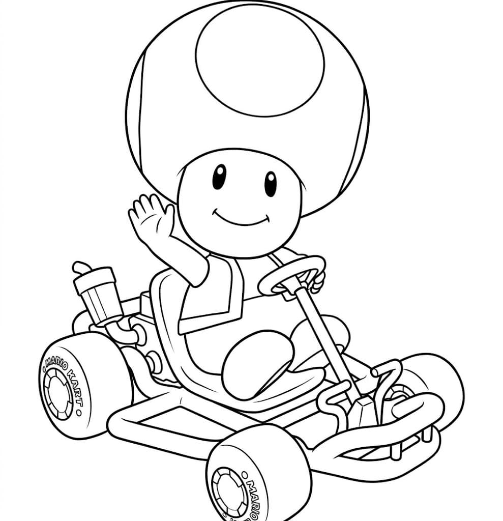 Toad no Mario Kart para colorir