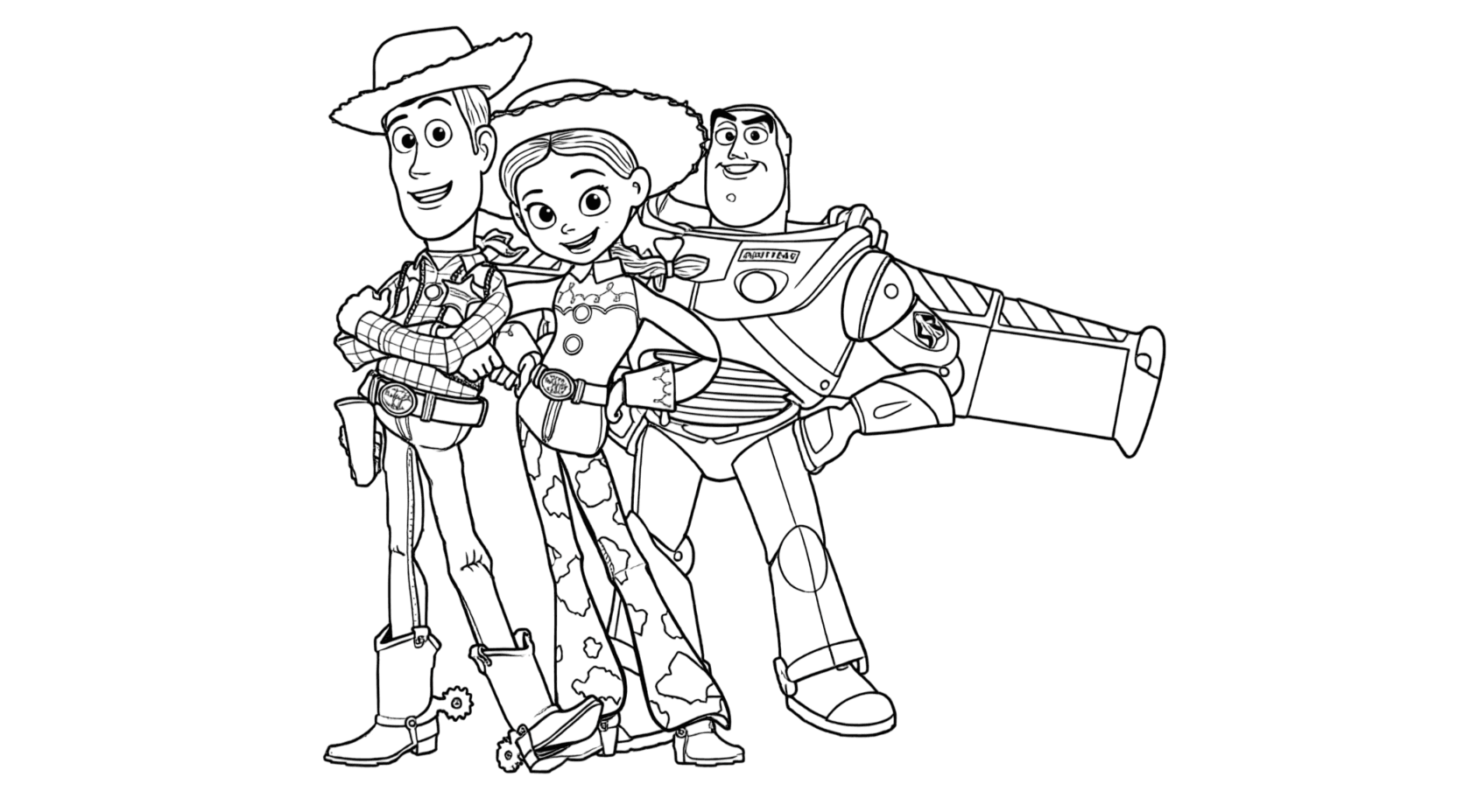 Woody, Jessie e Buzz para colorir