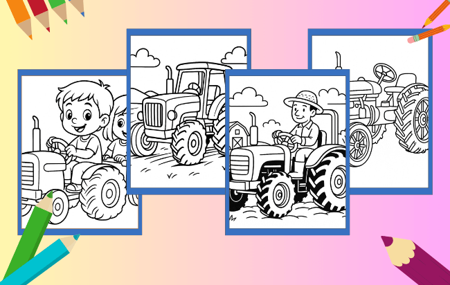 Desenhos de Trator para colorir