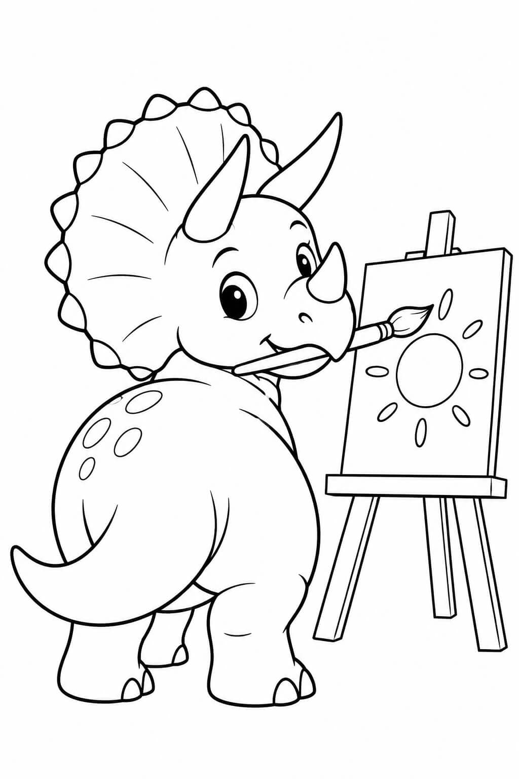 Tricerátops pintando para colorir