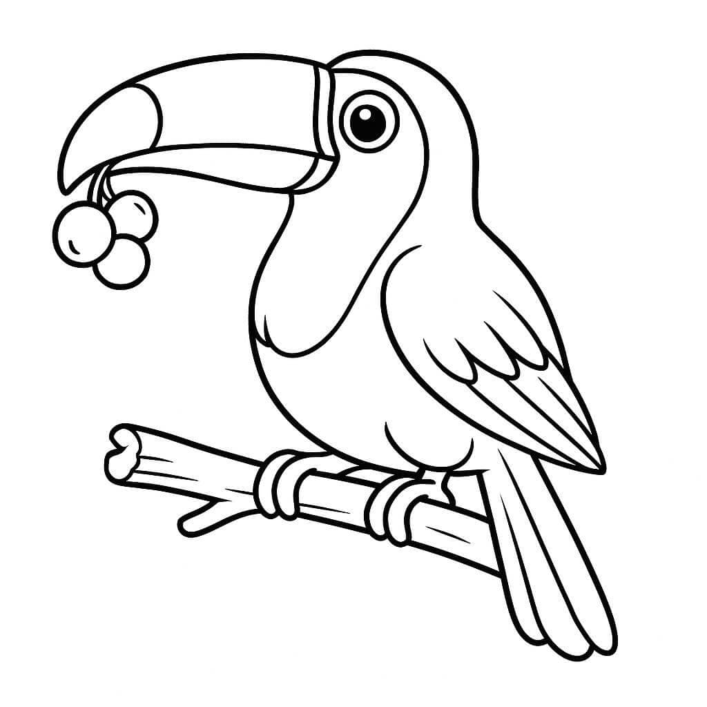 Tucano com fruta para colorir