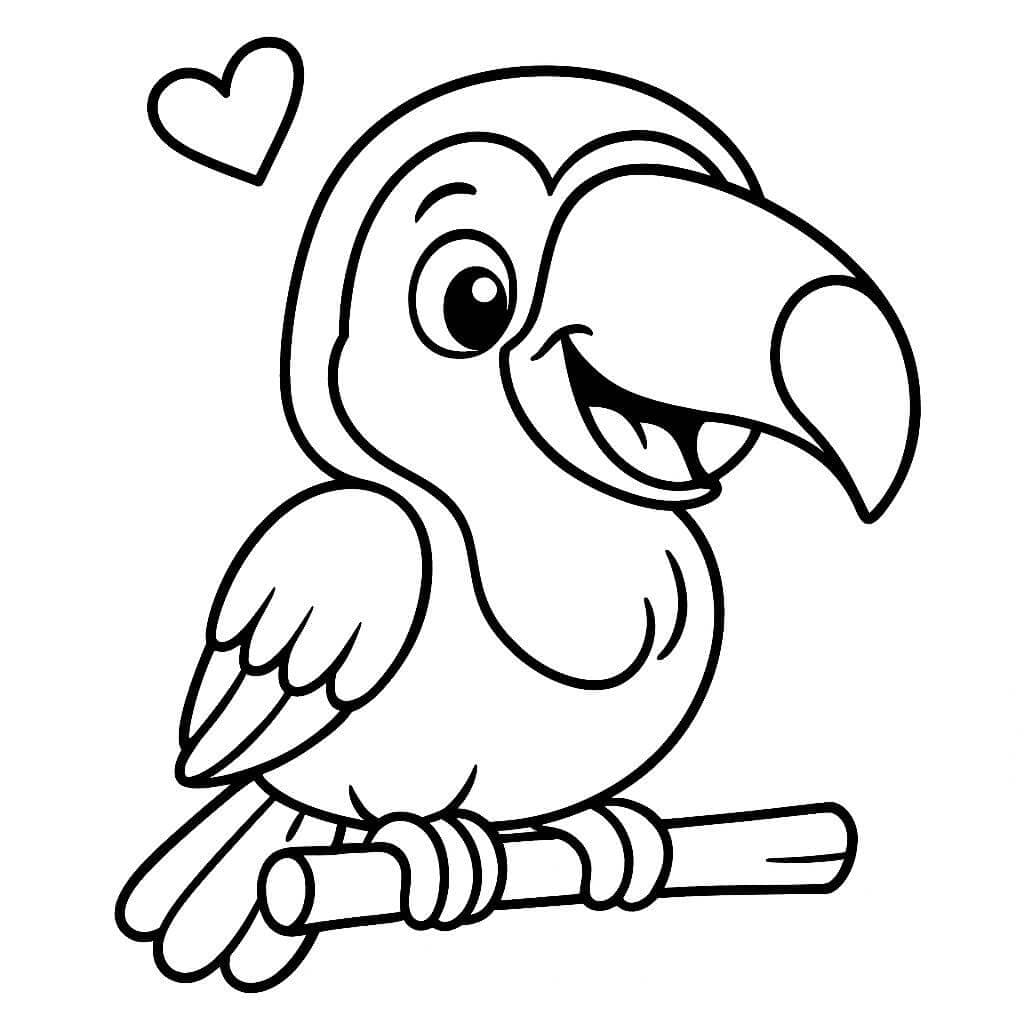 Tucano sorridente para colorir