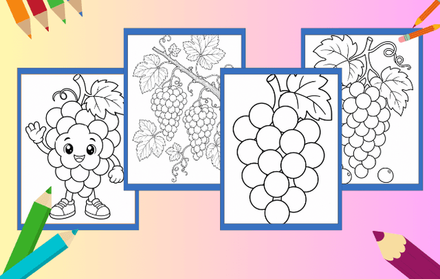 Uva para Colorir