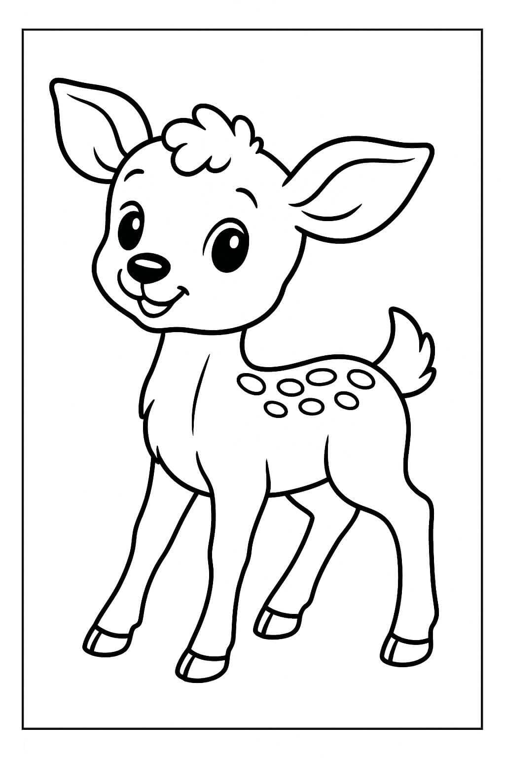 Veado bebê fofo para colorir