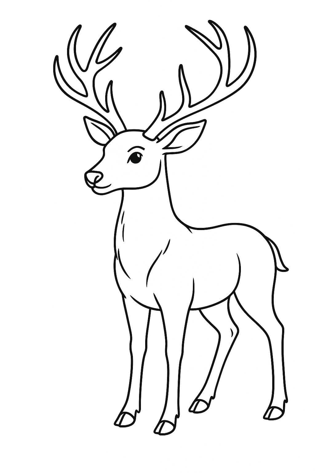 Veado com chifres imponentes para colorir