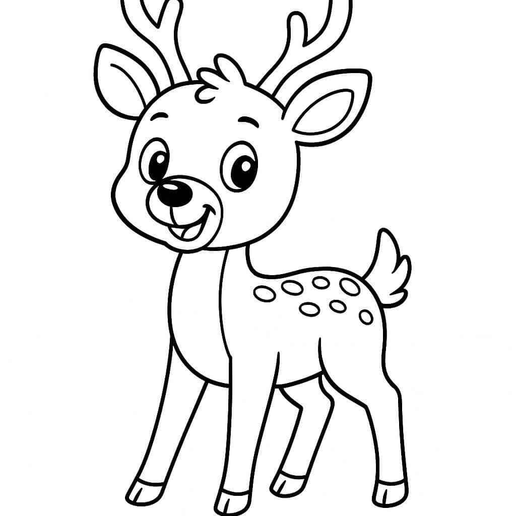 Veado estilo cartoon para colorir