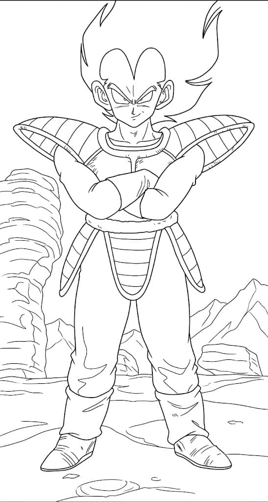 Vegeta Dragon Ball para colorir