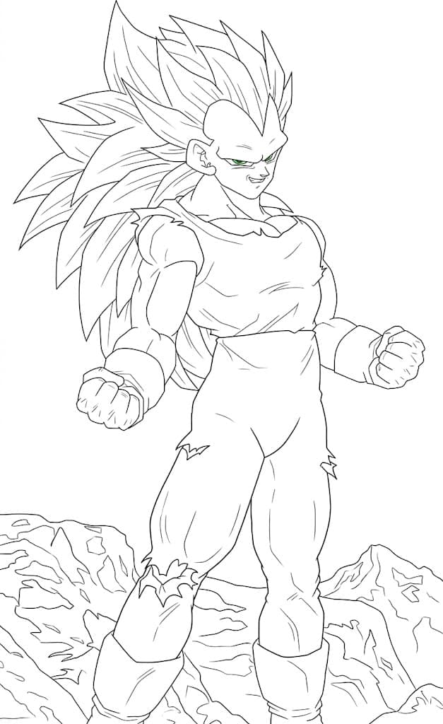Vegeta Super Saiyajin 3 para colorir