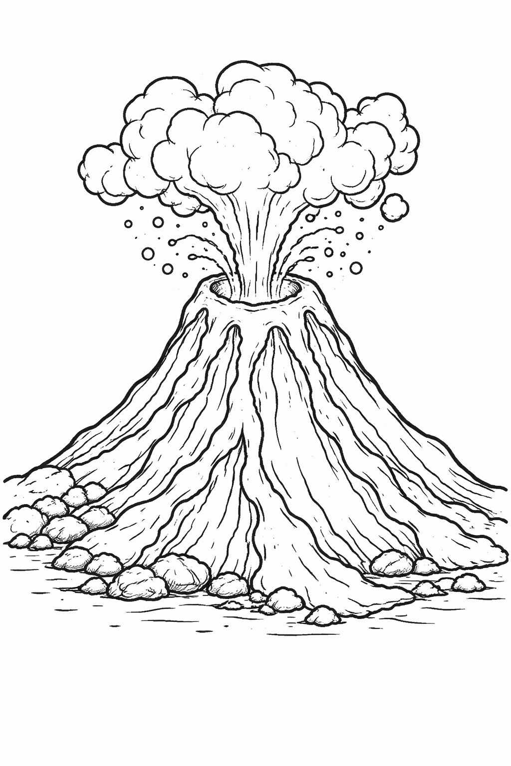 Vulcão para colorir