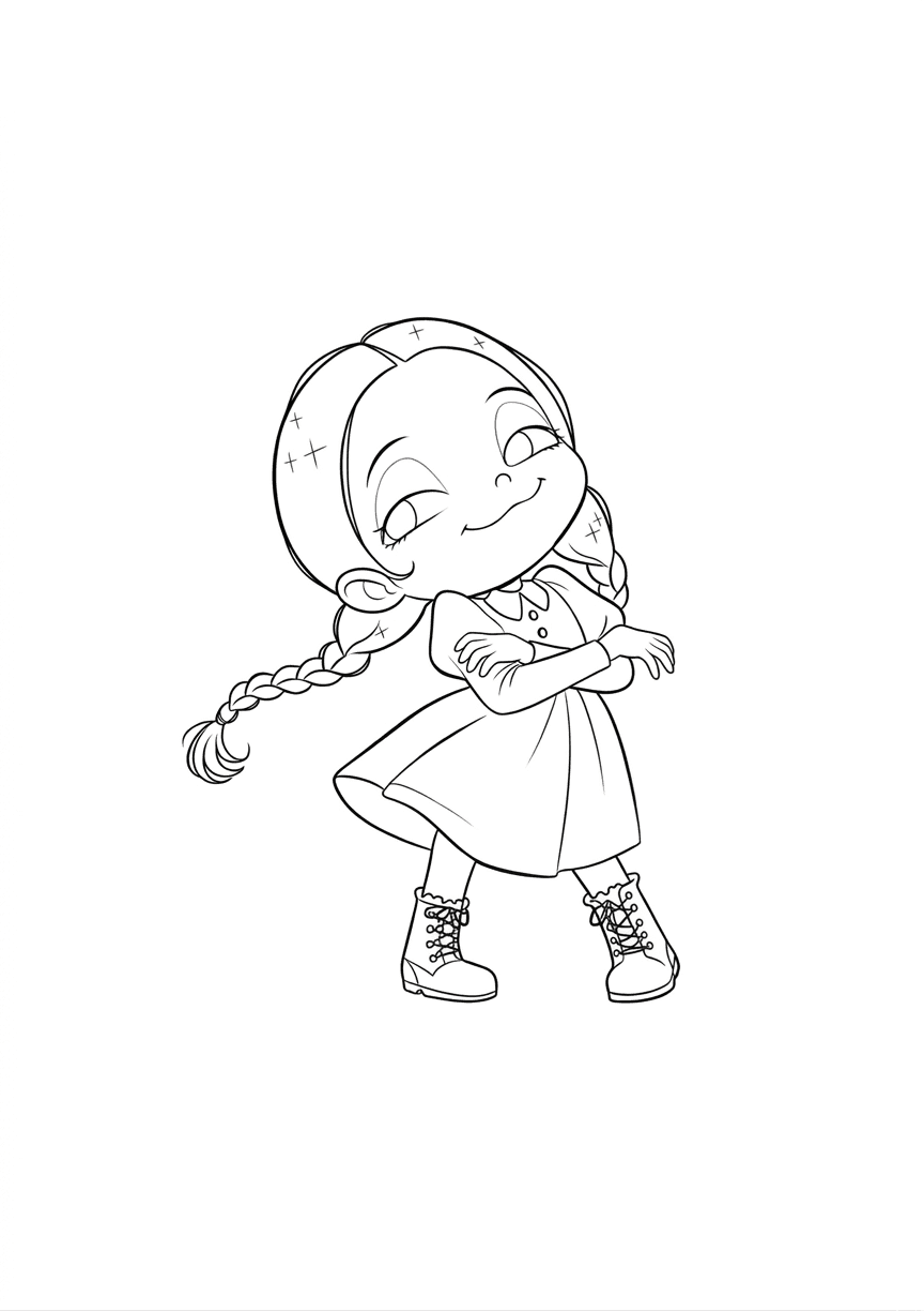 Wandinha cartoon para colorir