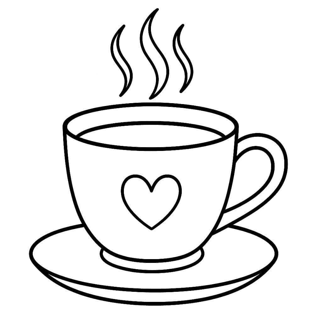 Xícara de café para colorir