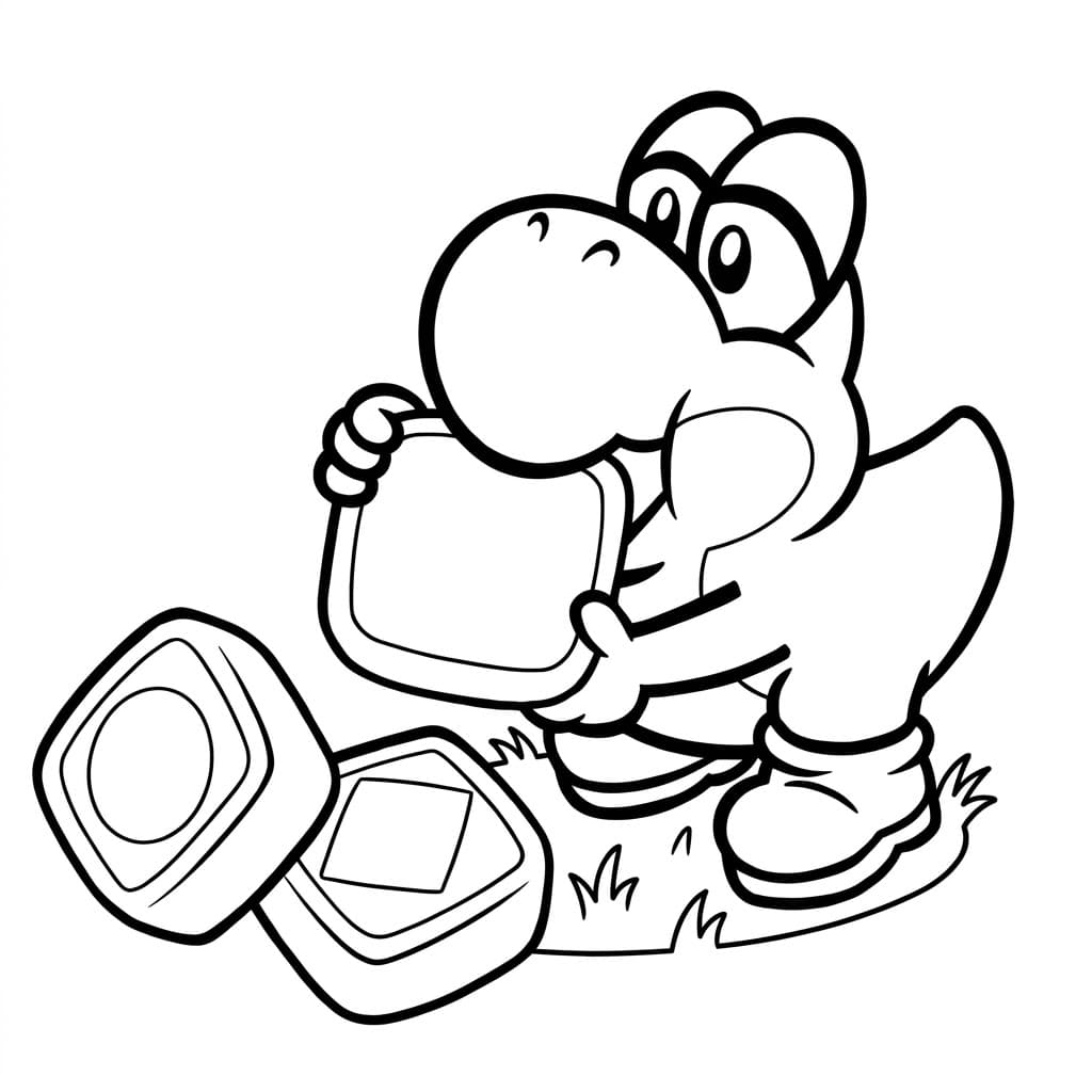 Pequeno Yoshi comendo para colorir