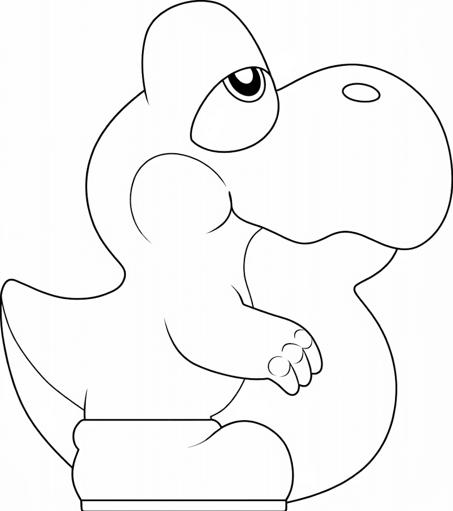 Yoshi bebê comilão para colorir