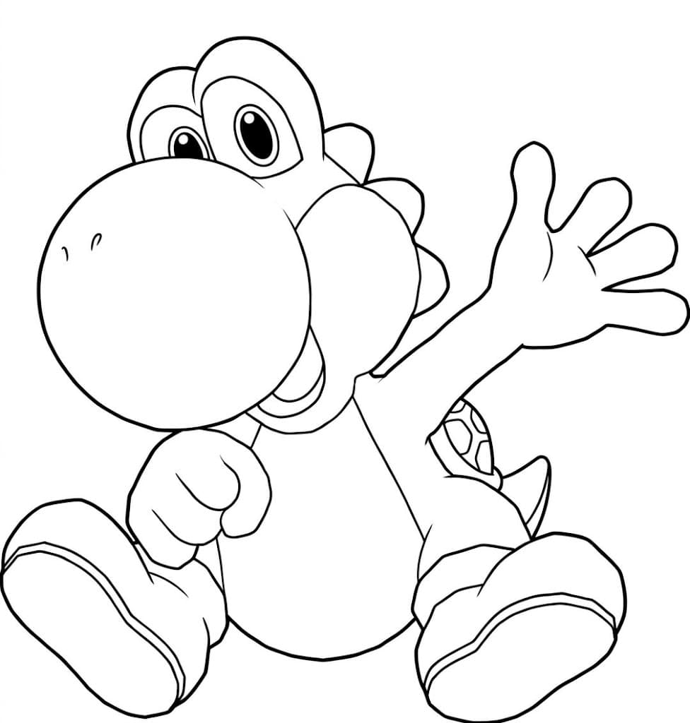 Yoshi dando tchau para colorir