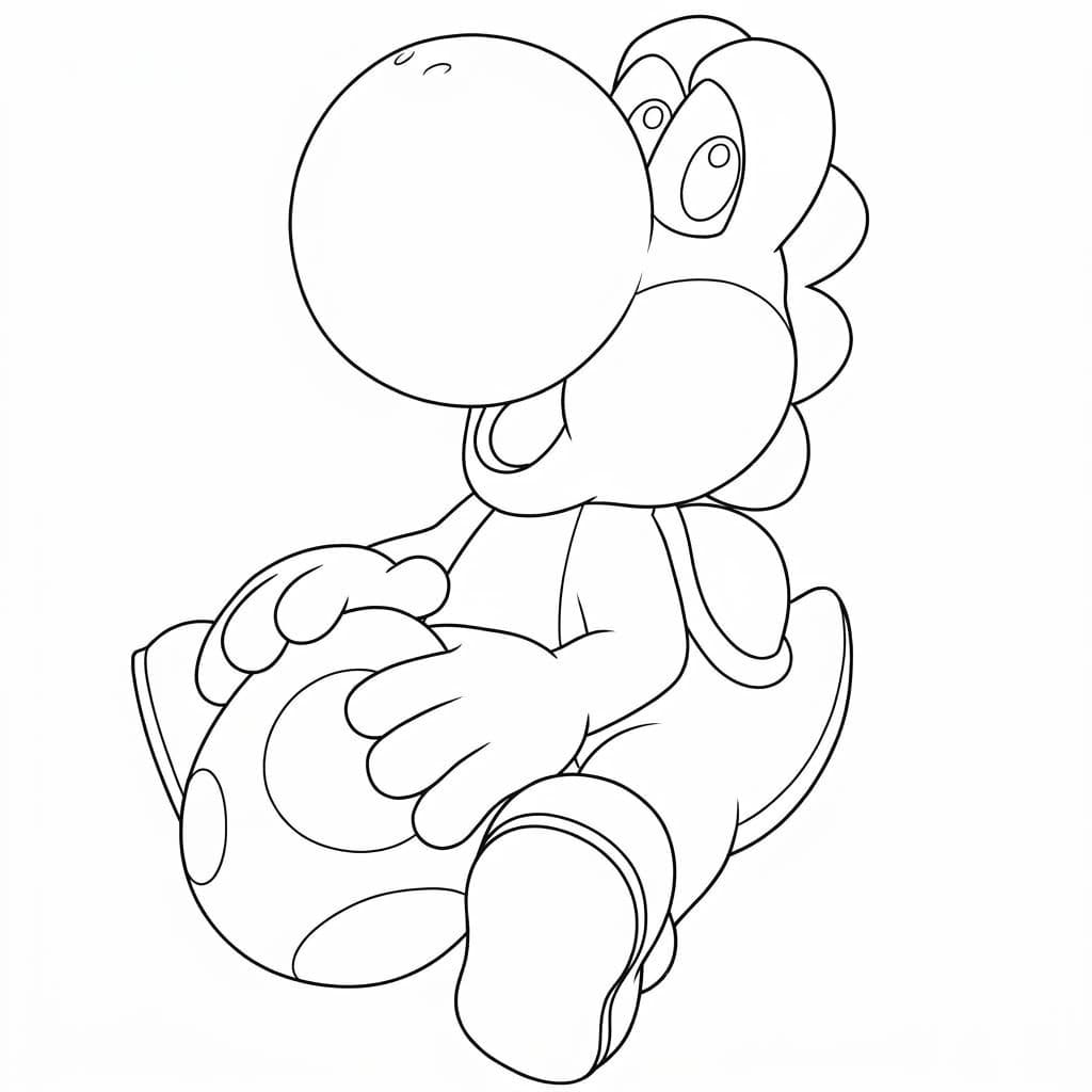 Yoshi e ovo para colorir