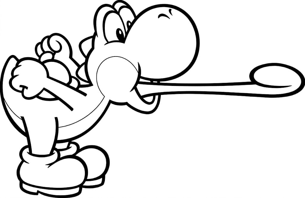 Yoshi com a língua de fora para colorir