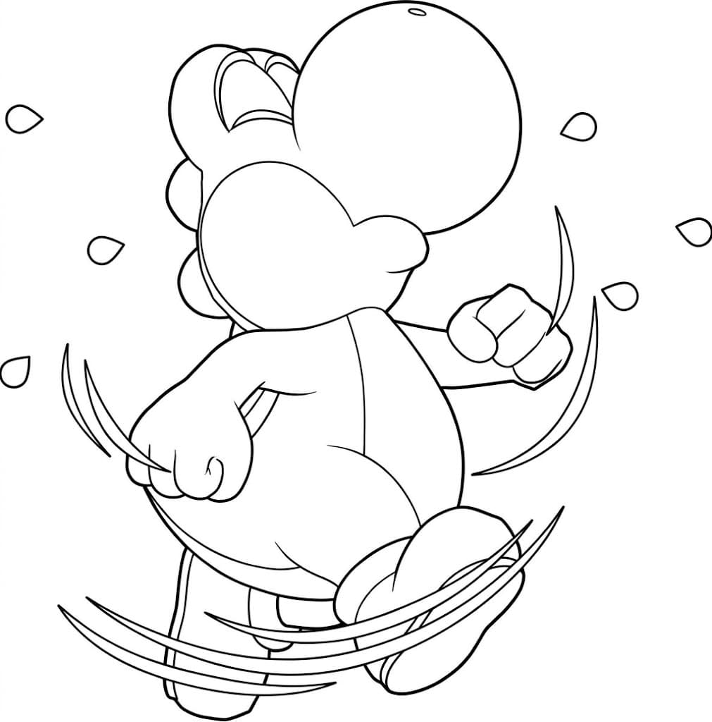 Yoshi rodopiando para colorir