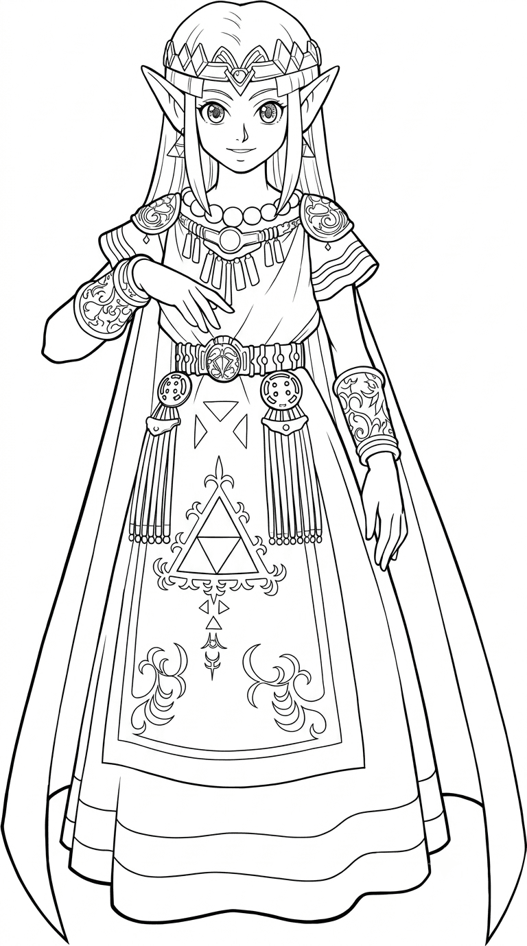 Princesa Zelda A Link to the Past para colorir
