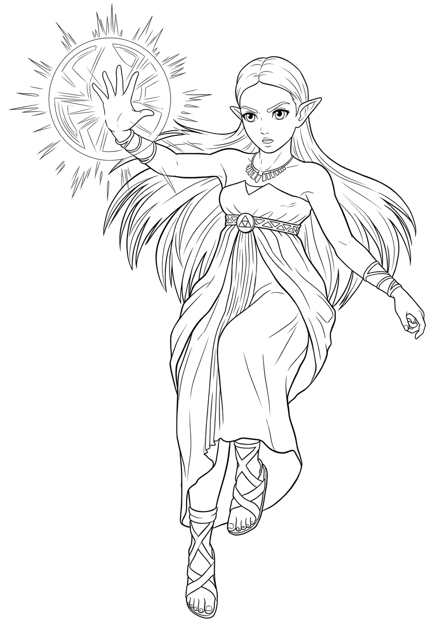 Princesa Zelda para colorir
