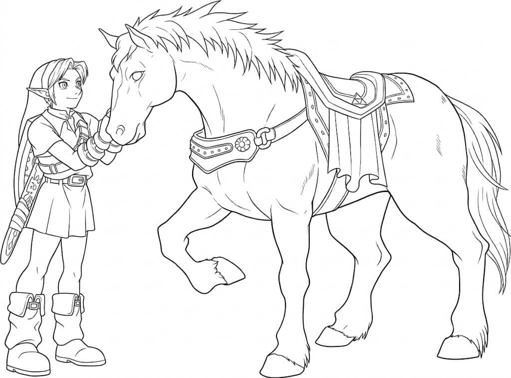 Zelda e Epona para colorir