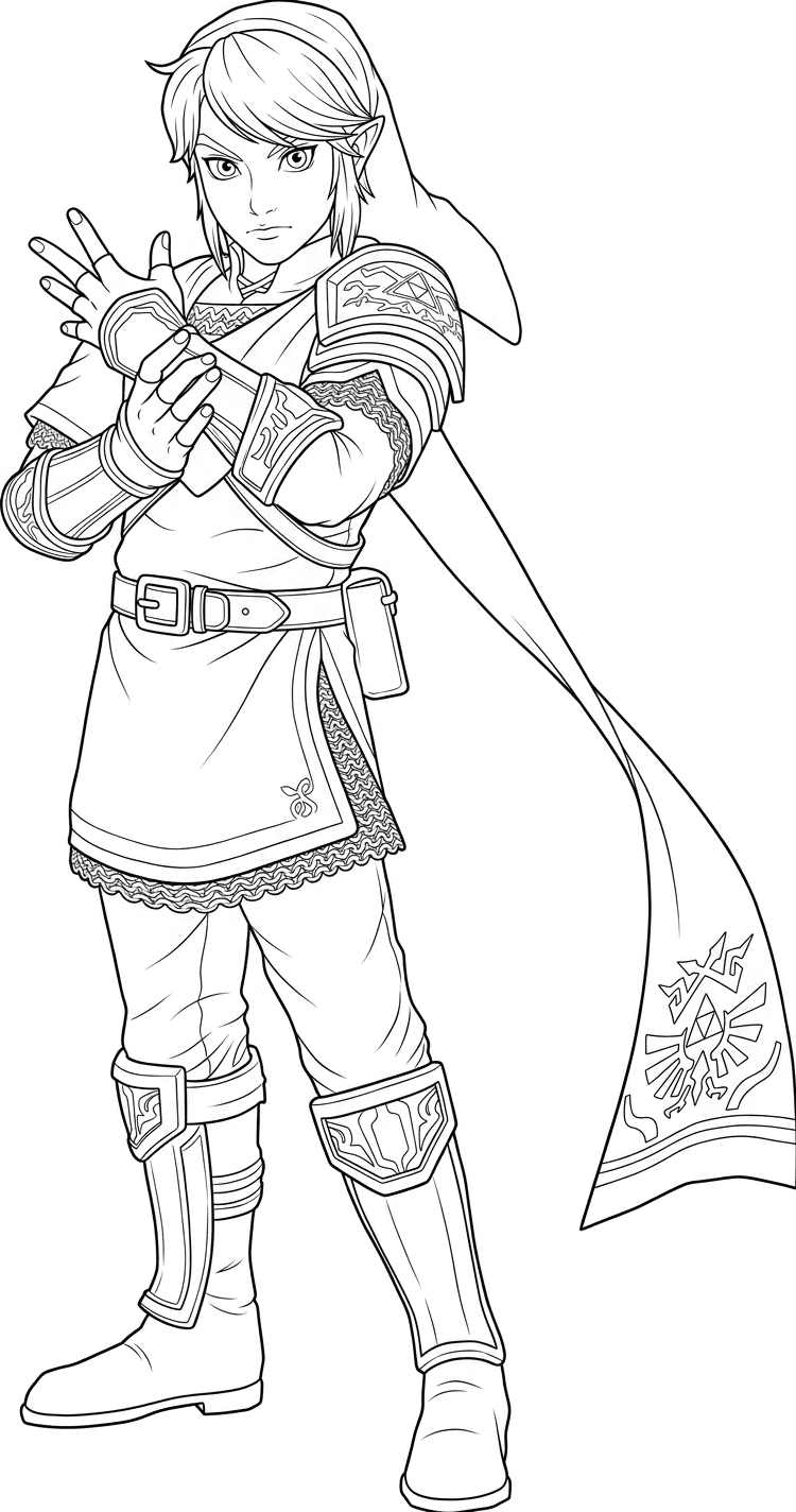 Zelda e Link para colorir
