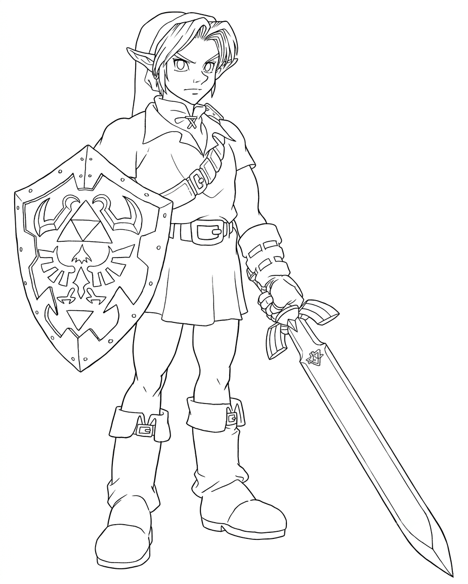 Zelda Ocarina of Time para colorir