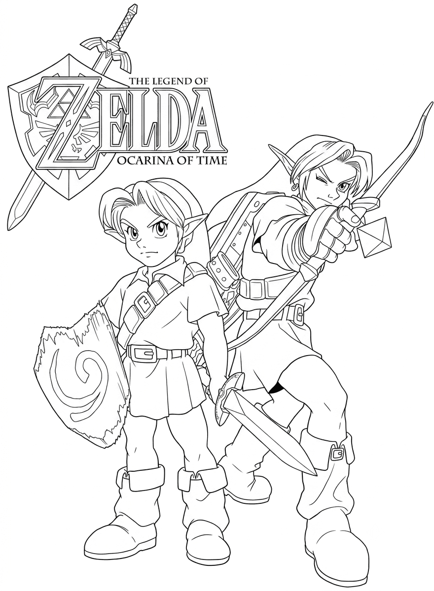 Poster de Ocarina of Time para colorir