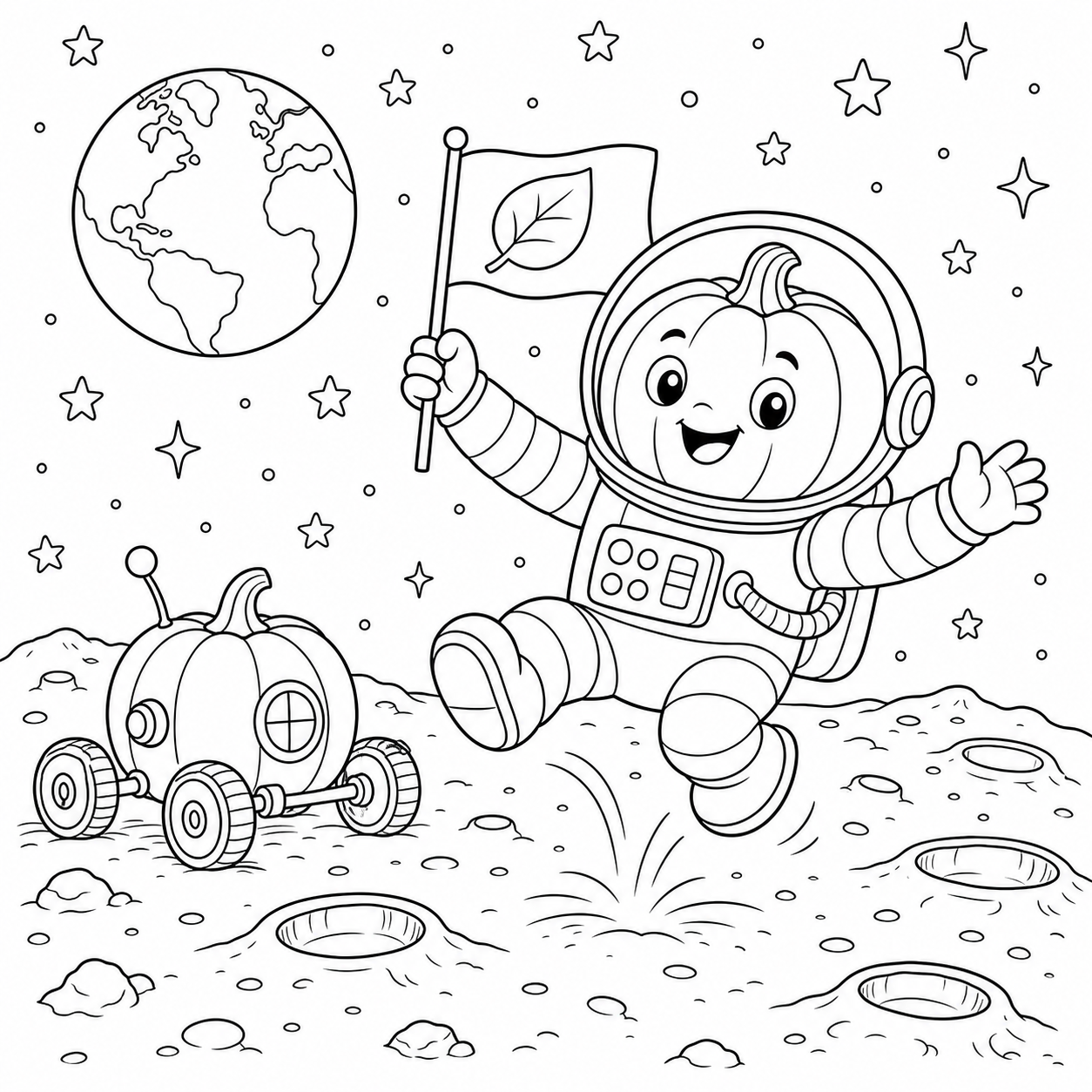 Abobora astronauta para colorir para colorir