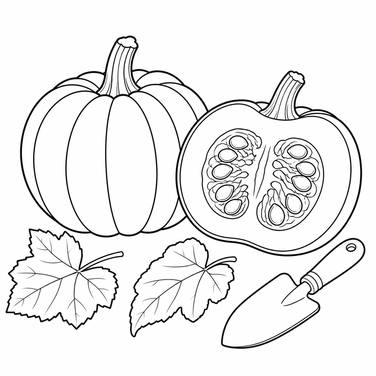 Abobora cortada para colorir para colorir