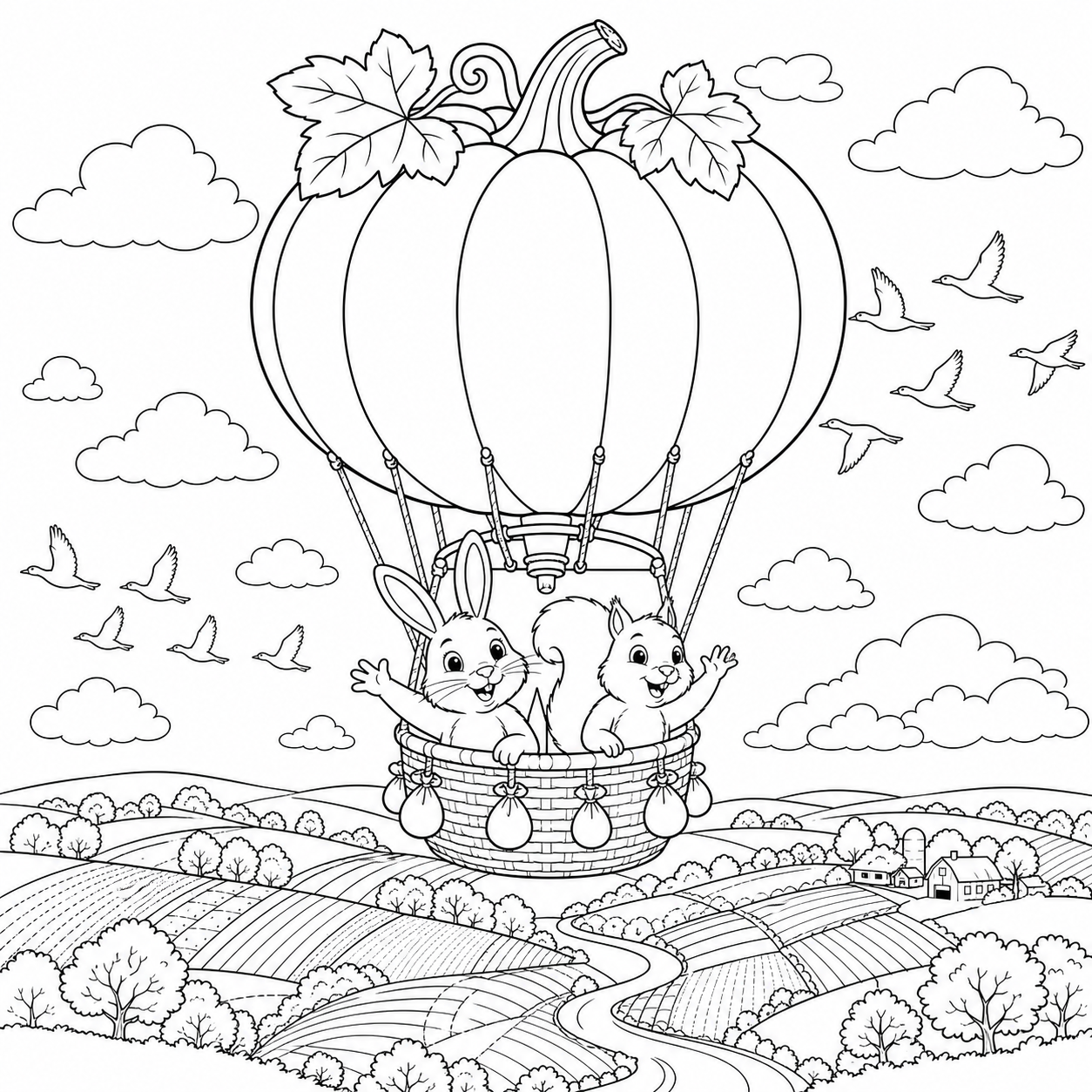 Balao de abobora para colorir para colorir