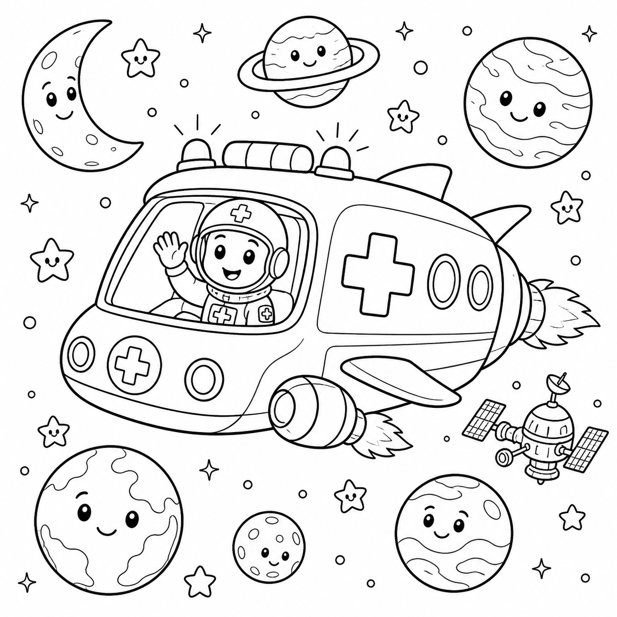 Ambulancia espacial para colorir para colorir