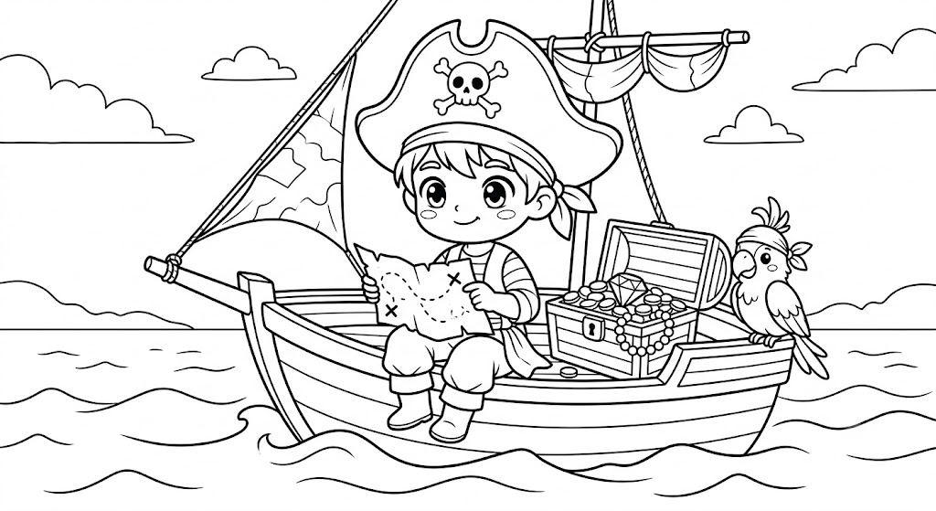 Pirata anime para colorir para colorir