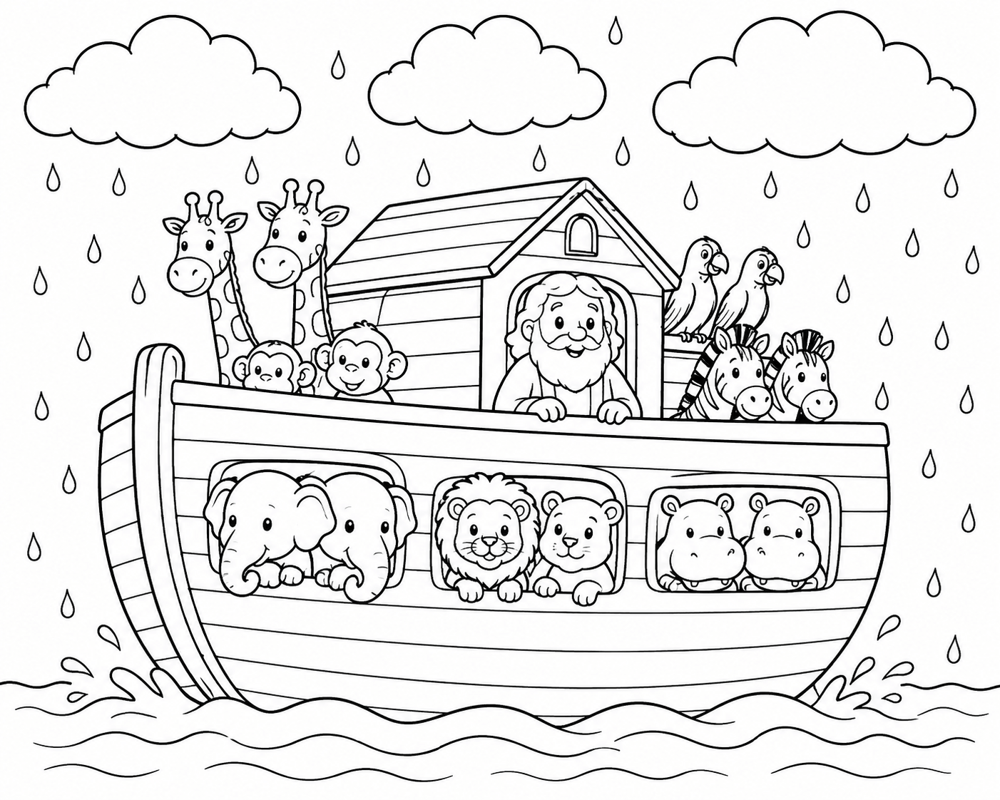 Arca de noe chuva para colorir para colorir