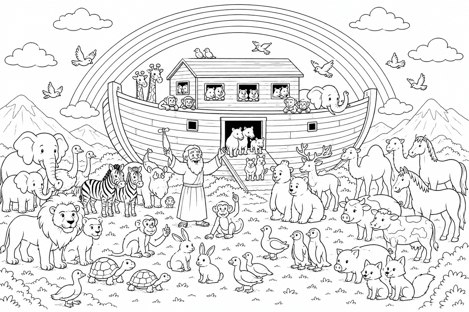 Arca de noe desenho para colorir para colorir