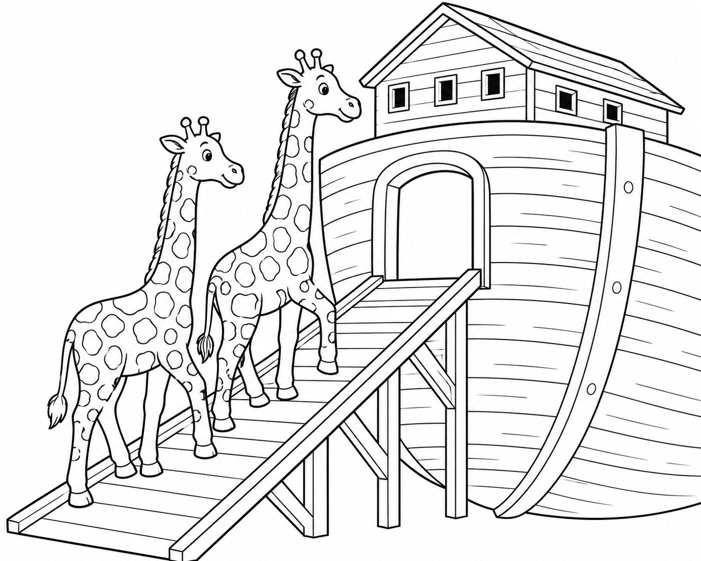 Girafas arca de noe para colorir para colorir