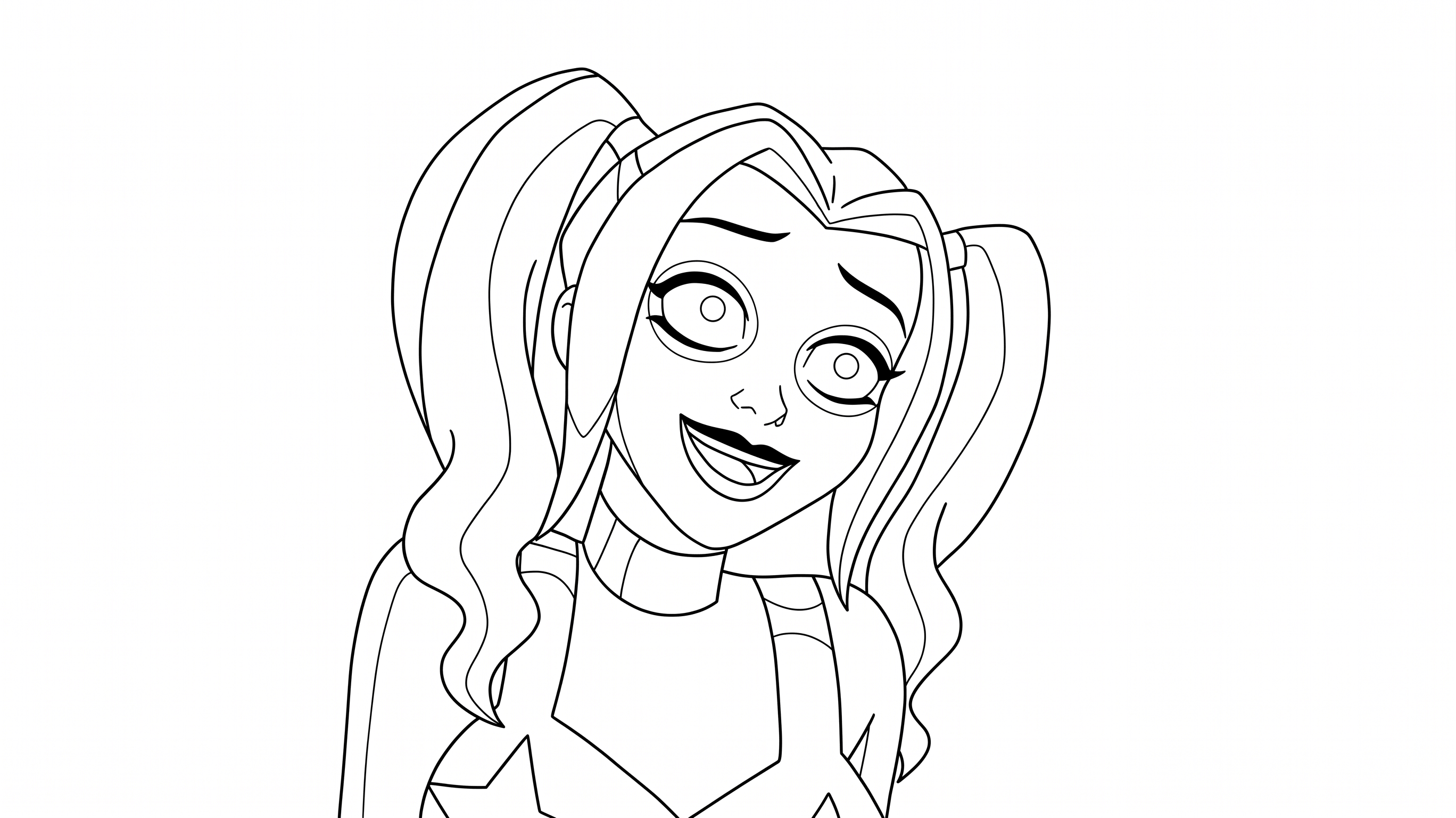 Arlequina sorrindo para colorir para colorir