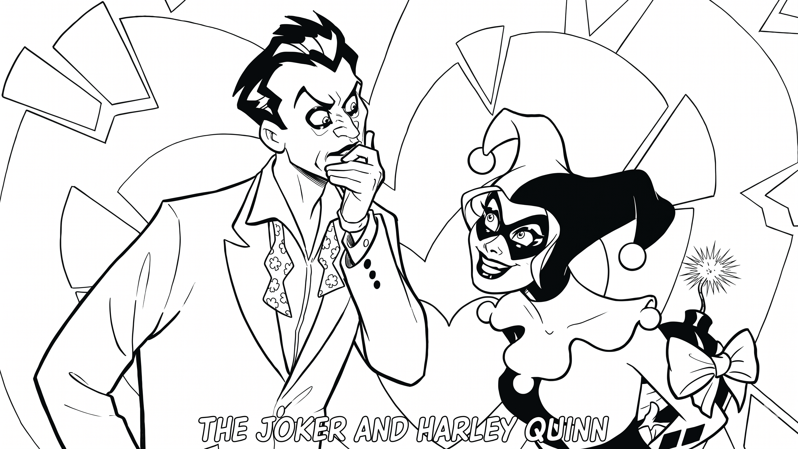 Coringa e arlequina para colorir para colorir