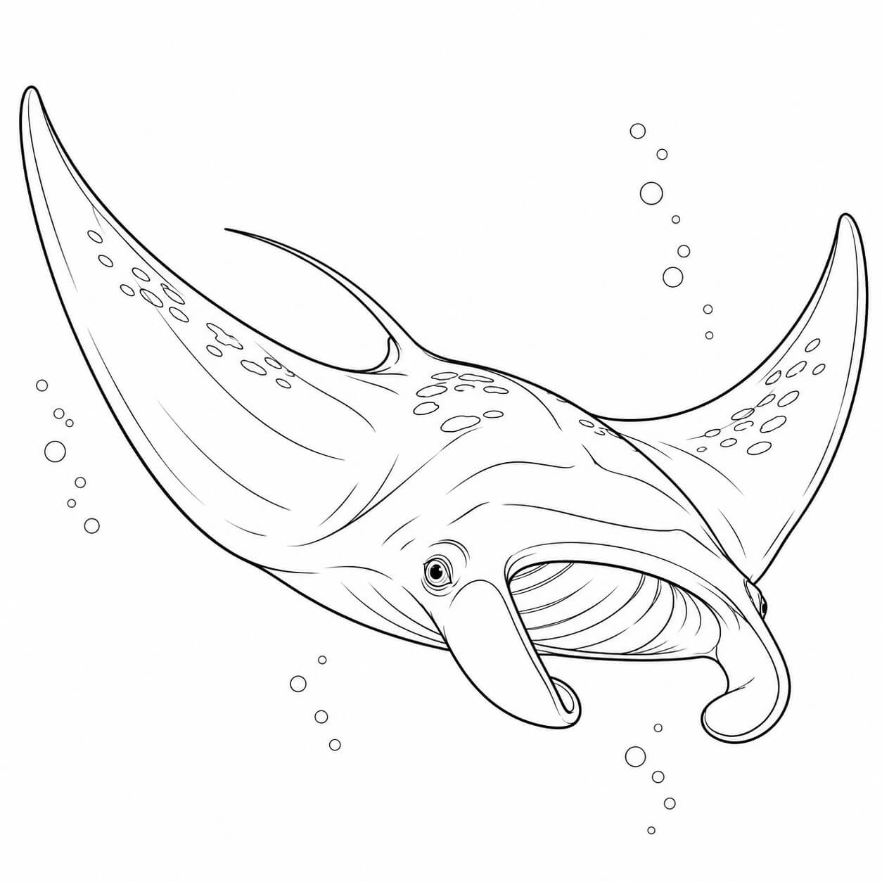 Arraia manta realista para colorir para colorir