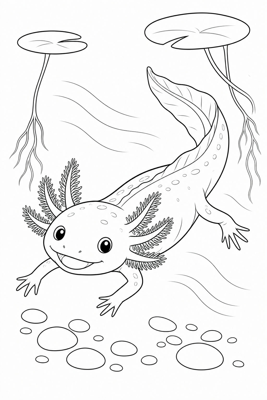Axolote debaixo dagua para colorir para colorir
