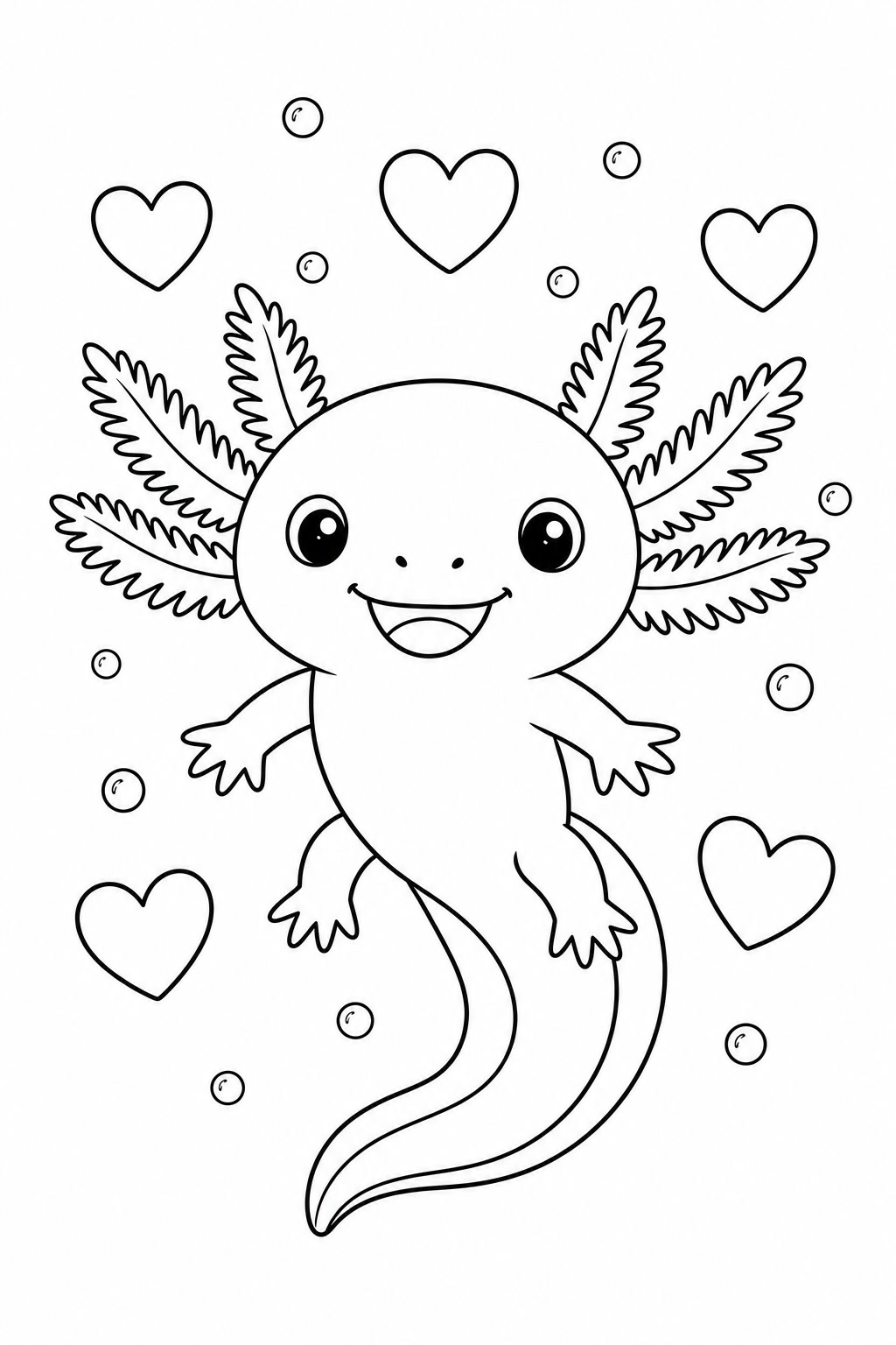 Axolote fofo para colorir para colorir